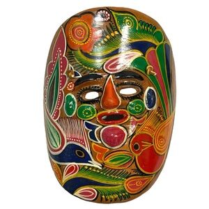 Vintage 1970s Juan Victoriano Tejada Mexican Mask Folk Art Pottery Wall Hanging